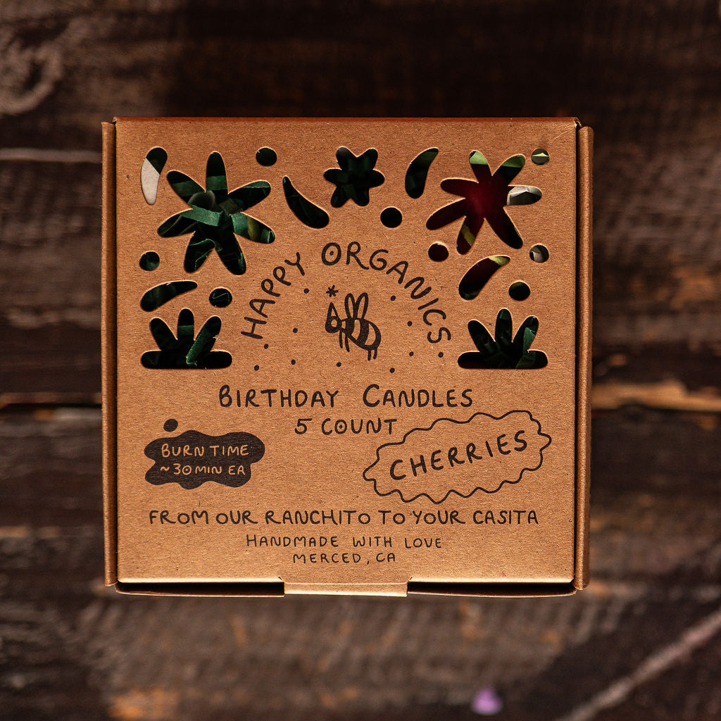 Happy Organics Cherry Birthday Candles x5