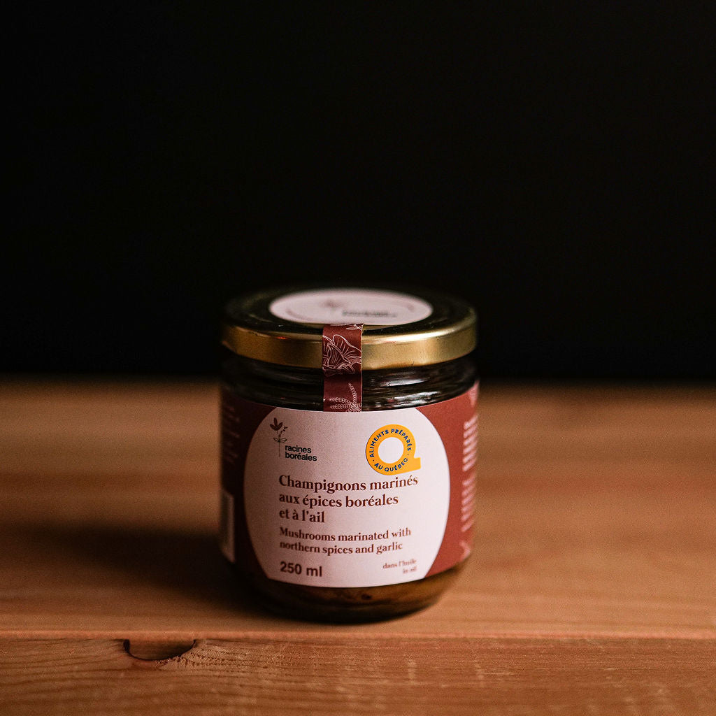 Mushrooms marinated with boreal spices and garlic