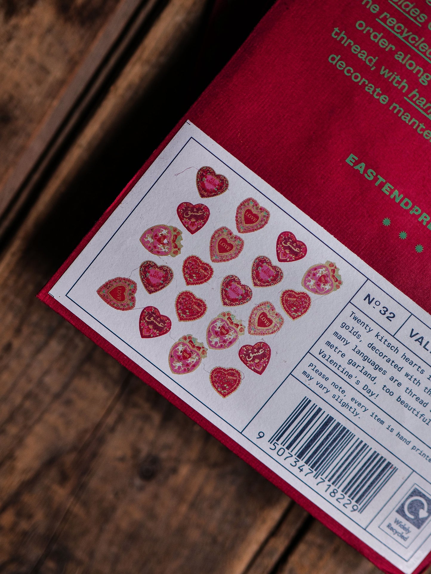 Guirlande Valentines cousue - East End Press