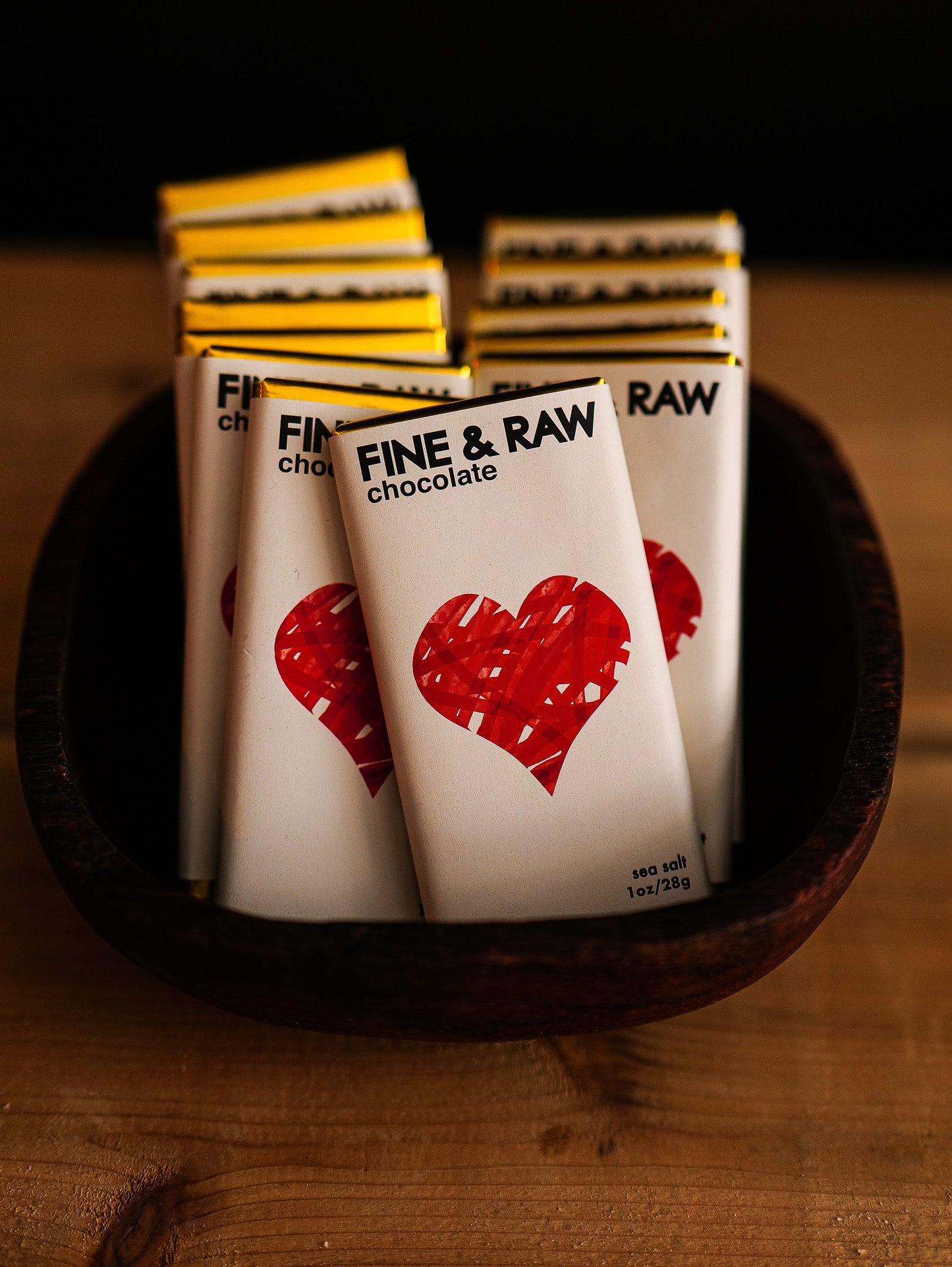 Mini-Tablette de chocolat sel de mer Saint-Valentin - Fine & Raw
