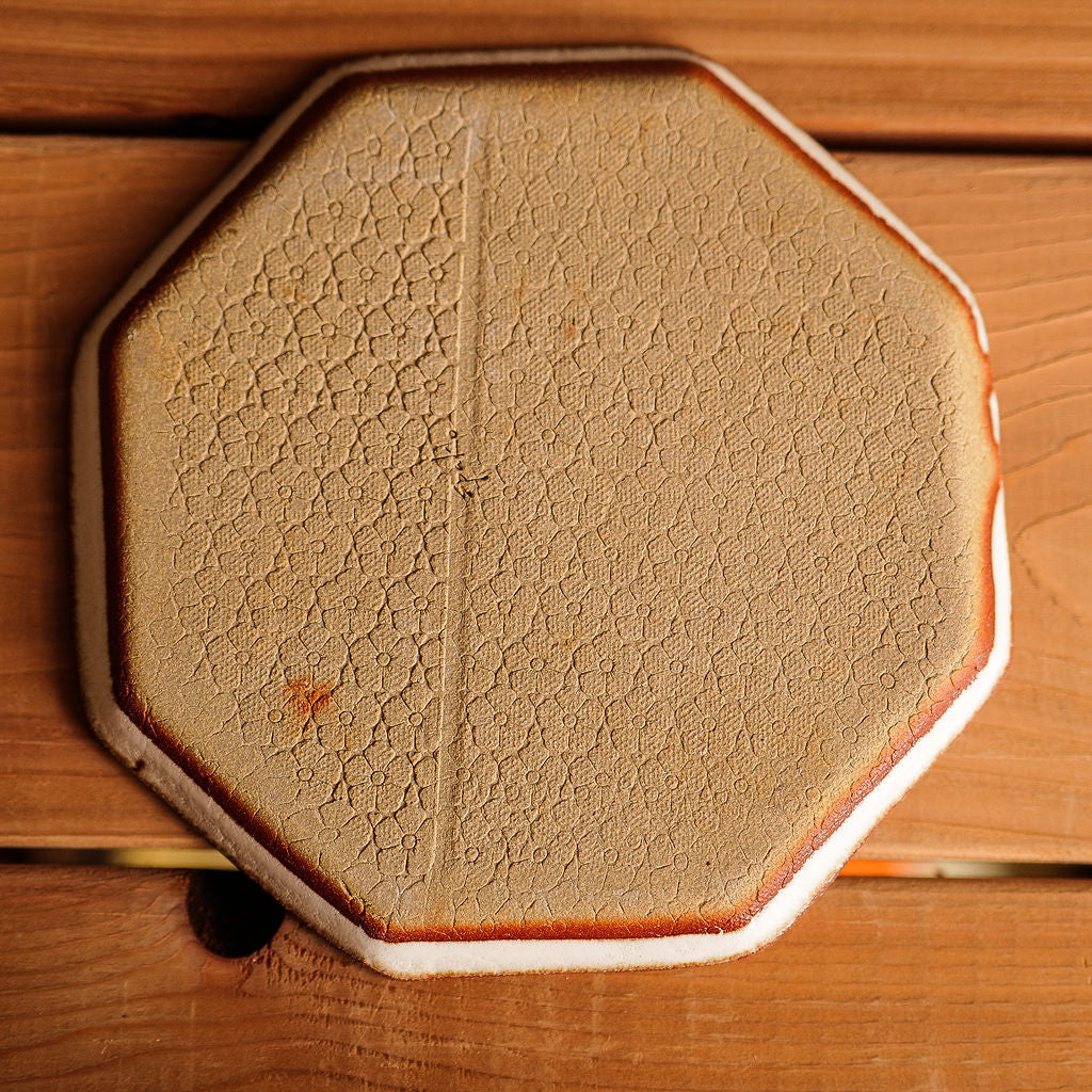 Spako Clay large octagonal white plate