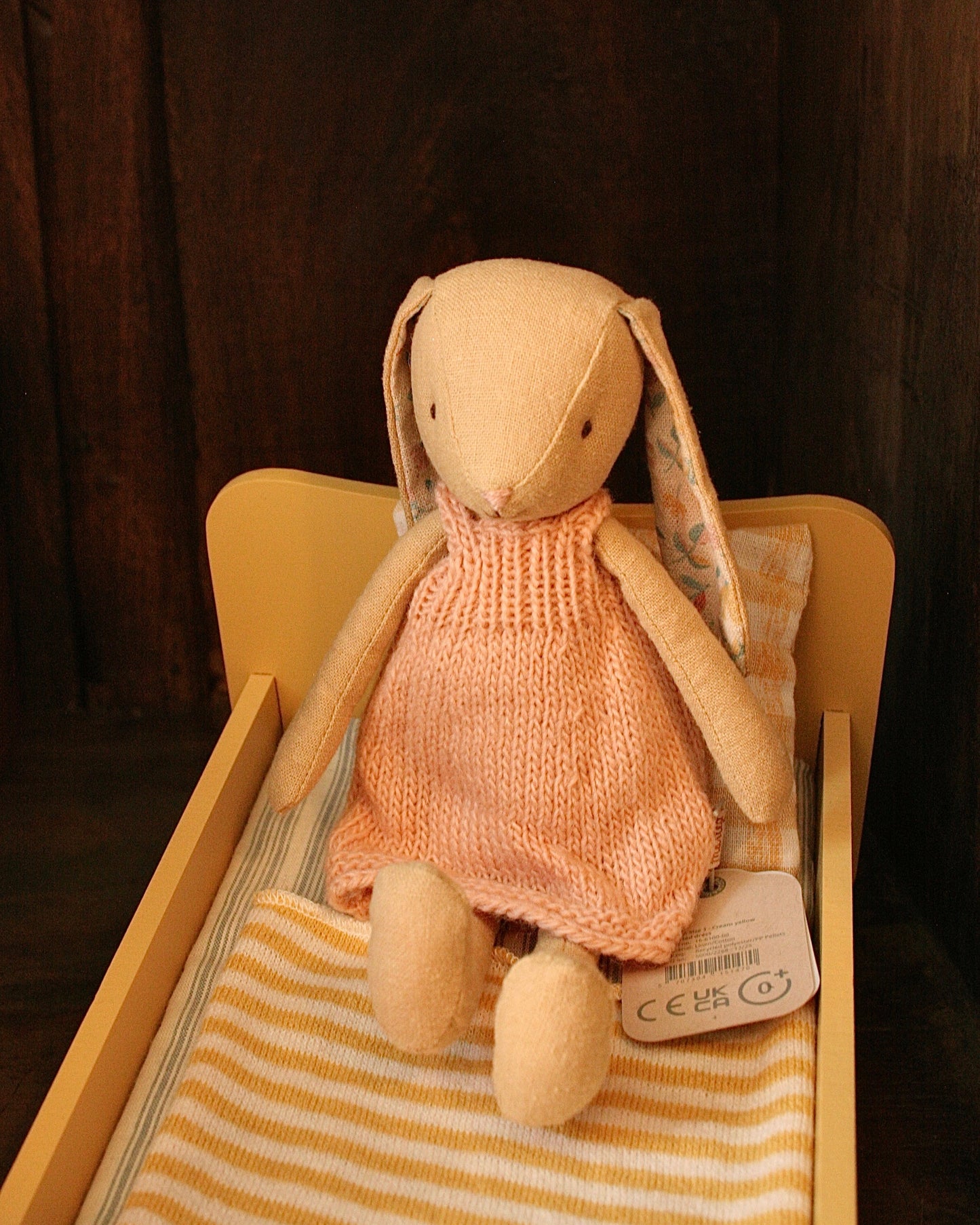 Lapine à robe tricotée rose - Maileg