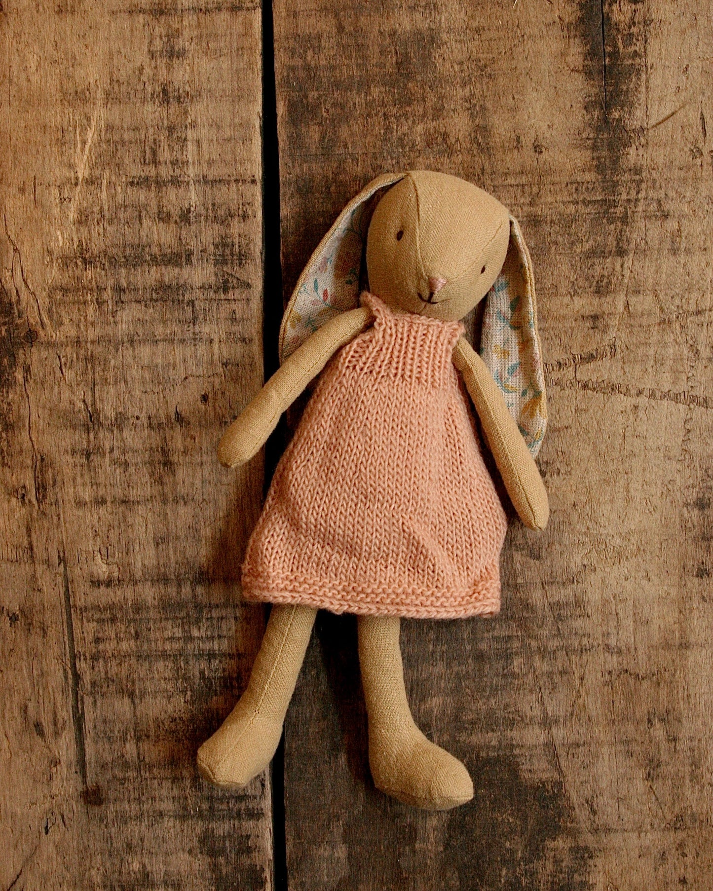 Lapine à robe tricotée rose - Maileg
