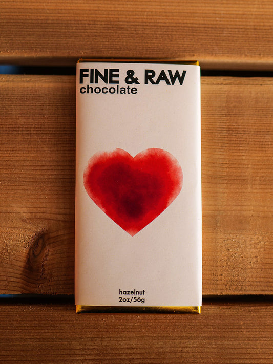 Tablette Chocolat noisette Saint-Valentin - Fine & Raw