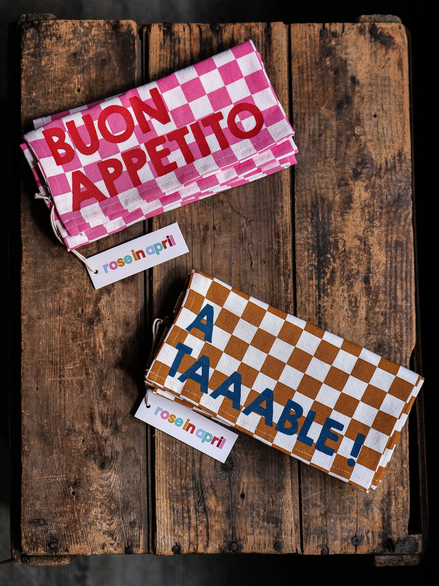 Serviettes de table - Rose in April