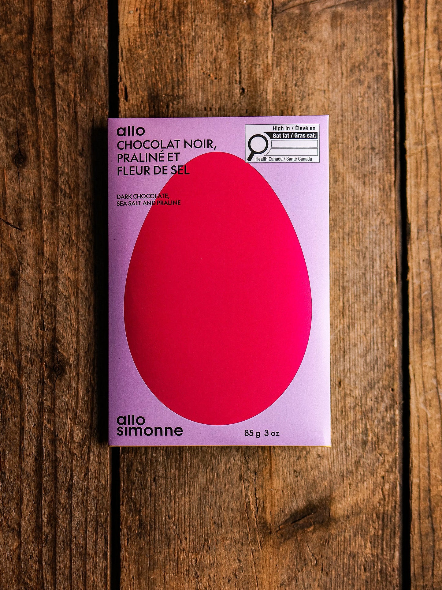 Oeuf barre chocolat noir, praliné, fleur de sel Pâques - Allo Simonne