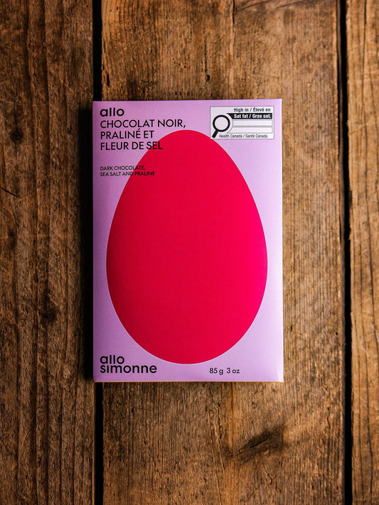 Oeuf barre chocolat noir, praliné, fleur de sel Pâques - Allo Simonne