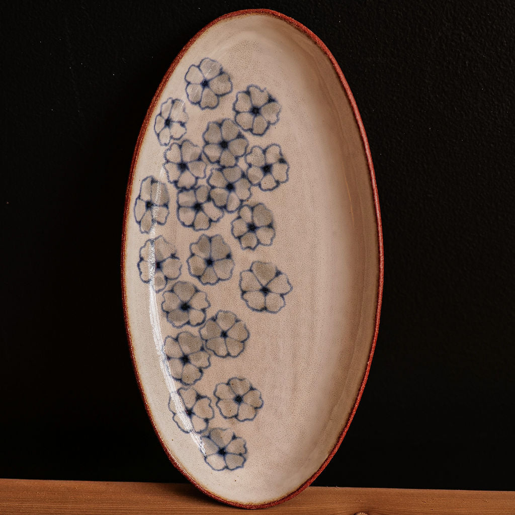 Spako Clay medium white oval tray